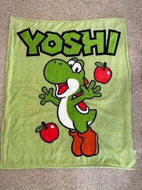 Universal Studios Super Nintendo World Yoshi Fleece Blanket 50x60 Colorful Soft